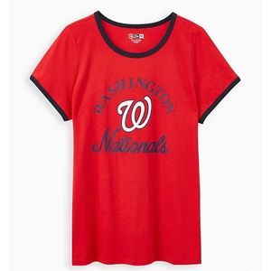 NWT Torrid Washington Nationals MLB Classic Fit Red Blue Nats T-Shirt Women's 3X